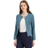 Allegra K Women's Casual Fall Button Front Elegant Work Office Blazer