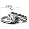 Slickblue Women's Silver Wedding CZ Ring – Stainless Steel, 9mm Round Center Stone, Polished Finish, Sizes 5–10 - 2 of 4