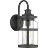 Progress Lighting Haslett 1-Light Medium Wall Lantern in Black with Seeded Glass Shade - image 2 of 2