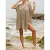 Womens Swimsuits Cover Up Lace Up Knit Beach Cover Up Dress - 3 of 4