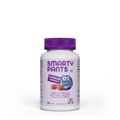 SmartyPants Toddler Formula Multivitamin Gummies - Grape, Blueberry, & Orange - 70ct