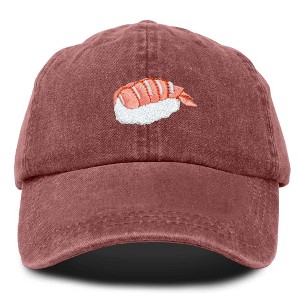 Dalix Shrimp Nigiri Embroidered Sushi Cotton Dad Hat Baseball Cap Adjustable Womens - 1 of 4