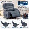 360° Swivel Recliner Chair for Adult, Linen Rocker Chair with 3 Positions/2 Side Pockets/Cup Holders, Manual Nursery Glider Rocking Chair - 3 of 4