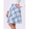 INSPIRE CHIC Women's Christmas Plaids Vintage Tartan Elastic Waist Knee Length A-Line Skirt - 3 of 4