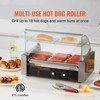 VEVOR Hot Dog Roller, 11 Rollers 30 Hot Dogs Capacity, 1650W Stainless Sausage Grill Cooker Machine with Dual Temp Control Glass Hood Acrylic Cover - 3 of 4