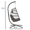 VisioGear Patio Swing Egg Chairs with Gray Cushion, Wicker Weaving Egg Chair, Hanging Chair for Living Room Balcony, Dark Gray, 36.2"*77.2"*36.2" - 3 of 4
