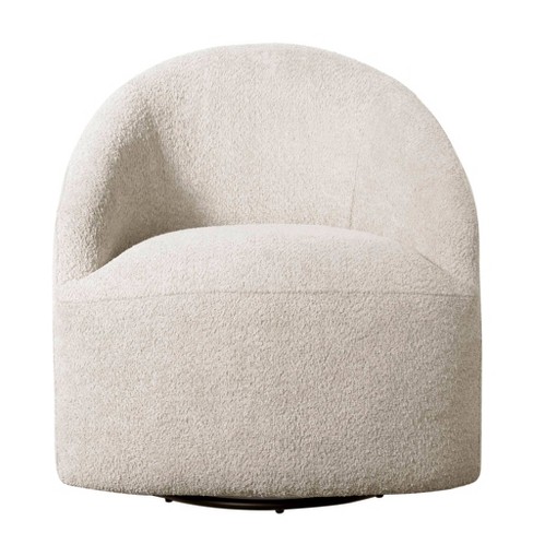 Ink+ivy Bonn Upholstered 360 Degree Swivel Chair Cream: Transitional ...