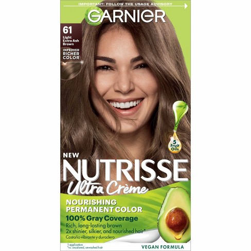 Garnier Nutrisse Nourishing Permanent Hair Color Creme - 61 Light Ash Brown  : Target