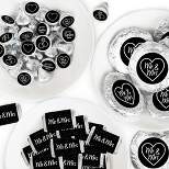 Big Dot of Happiness Mr. and Mrs. - Black and White Wedding or Bridal Shower Candy Favor Sticker Kit - 304 Pieces