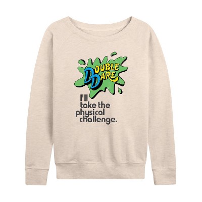 Women's - Double Dare - Official Double Dare Merchandise Lightweight French Terry Wide Neck Long Sleeve Shirt