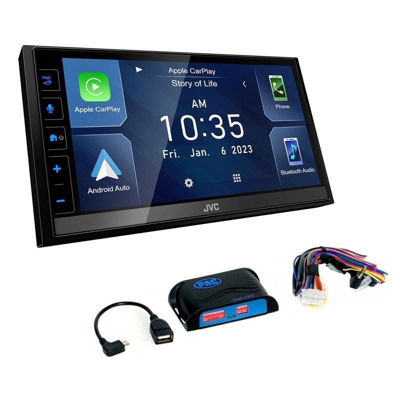 JVC KW-M780BT 6.8" Digital Media Receiver, Apple CarPlay / Android Auto w/ SWI-CP5 Steering Wheel Control Interface, 1 of 7