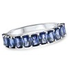 Pompeii3 2.50Ct Blue Sapphire Wedding Anniversary Ring Stackable 14k White Gold Band - 2 of 4