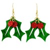 Roman 2.25 In Mistletoe Earring Christmas Seasonal Holiday Jewelry , Kiss Holly (2PC) - 2 of 3