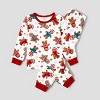 PATPAT Family Matching Christmas Pajamas For Family Gingerbread Man Print Xmas Top Tee and Bottom Sets Gingerbread - 2 of 4