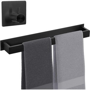 Smartpeas Single Self Adhesive Towel Rail - Black - 1 of 4