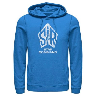 Men's Lightyear Star Command Distressed Logo Pull Over Hoodie