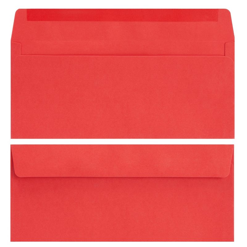 Juvale 100-Pack #10 Red Business Envelopes with Gummed Seal for Invitations, Mailing Letters, Notes, and Photos, 4.125 x 9.5 In, 5 of 9