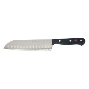 Wusthof Gourmet 7" Hollow Edge Santoku Knife, Black - 1 of 4