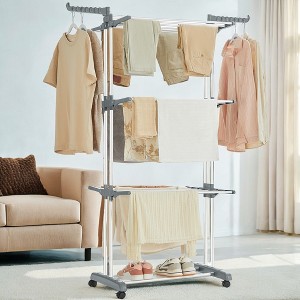 68.1 Inch Tall Foldable 4-Tier Clothes Drying Rack, Steel Rolling Laundry Dryer Stand Easy Assembly Laundry Rack for Indoor Outdoor Use - 1 of 4