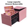 UNISOAR Biometric Fingerprint Jewelry Safe for Home , Leather Wrapped Safe, Slide-Away Drawer, Digital Keypad & Fingerprint Lock - 3 of 4