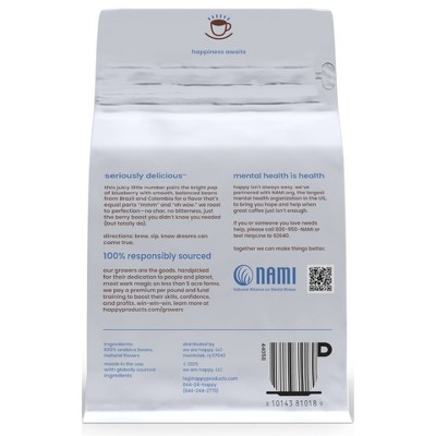 Happy Blueberry Flavored Medium Roast Ground Coffee - 12oz