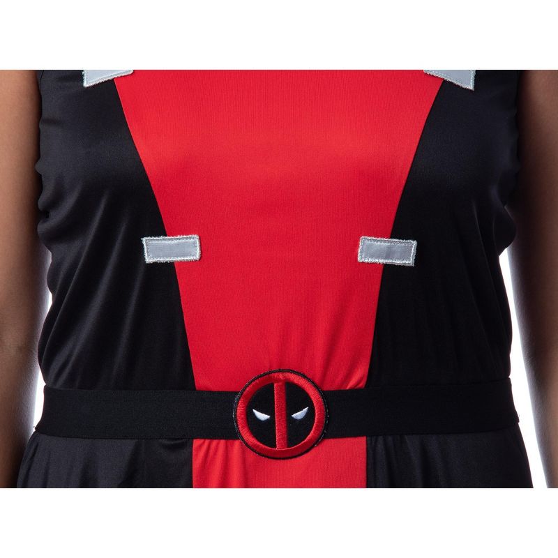 Marvel Womens' Deadpool Classic Costume Racerback Nightgown Pajama Dress Black, 4 of 5