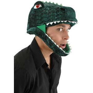 HalloweenCostumes.com    Adult's Plush T-Rex Hat, Black/Green - 1 of 1
