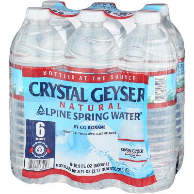 Crystal Geyser Natural Alpine Spring Water - 4 Pack of 6 each 16.9 fl oz