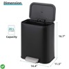 Stainless Steel Trash Can with Thin Lid with Step Pedal & Removable Liner Stainless Steel Large Garbage Can - 3 of 4