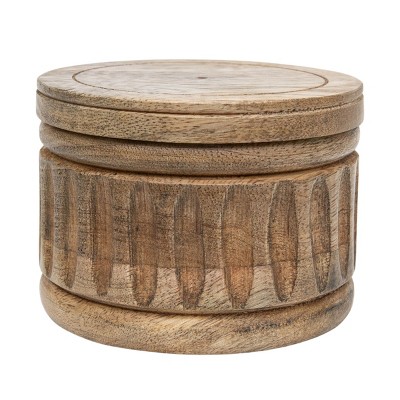 Carved Natural Wood Salt Cellar - Foreside Home & Garden