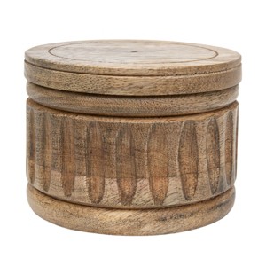 Carved Natural Wood Salt Cellar - 1 of 4