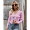 Womens Tie Front Sweater Cardigan Long Sleeve Rib Knit Shrug for Dress Sweaters Crop Tops Womens Soft Cardigan - 3 of 4