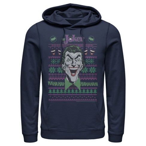 Generalmente hablando proposición bolsillo Men's Batman Ugly Christmas Joker Laugh Pull Over Hoodie - Navy Blue - X  Large : Target