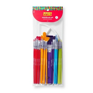 18pc Paintbrush and Palette Set - Mondo Llama™: Nylon Brushes for Watercolor, Oil, Acrylic, Tempera Painting - 1 of 4