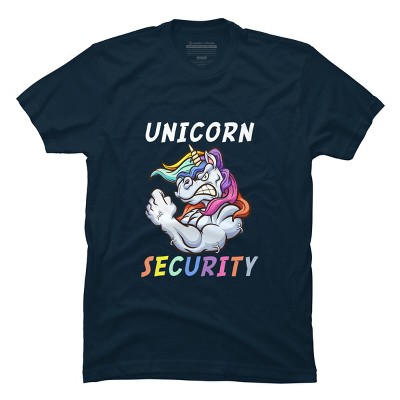 Men's Design By Humans Halloween Dad Mom Daughter Adult Costume - Unicorn Security By MINHMINH T-Shirt