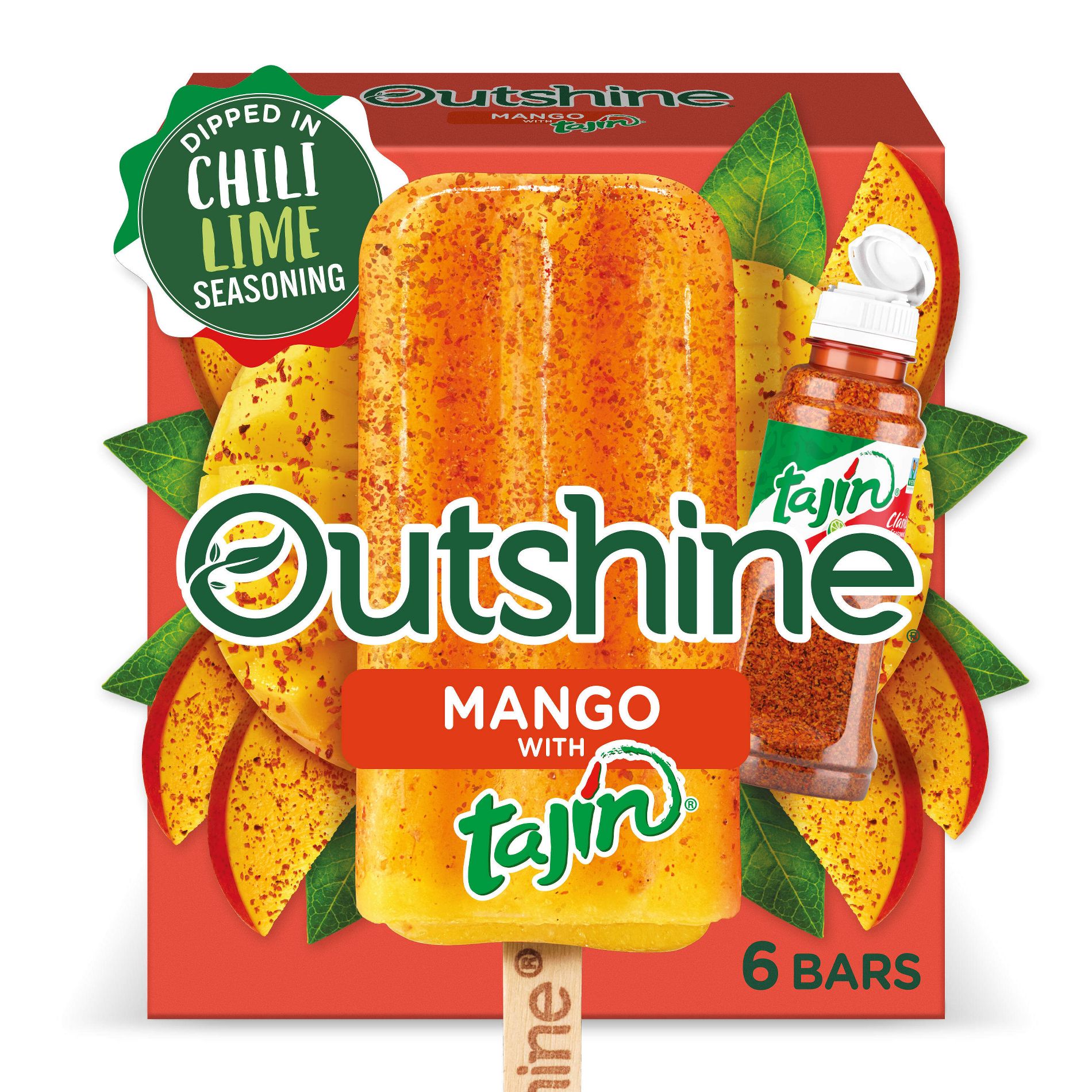 Outshine Mango with Tajin Frozen Fruit Bar - 6ct
