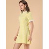 Allegra K Women's Summer Ruffle Neck Lace Panel Short Sleeve Check Gingham Dress - 4 of 4