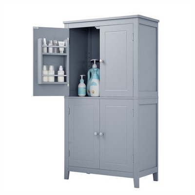 NicBex 43.3 Inch Tall Bathroom Storage Cabinet,Large Storage Cabinet with 4 Doors and Adjustable Shelves