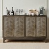 55" Vintage Sideboard Buffet Cabinet with 4 Doors and Adjustable Shelves, Retro Farmhouse Accent Storage Console for Dining Room Living Room - 2 of 4