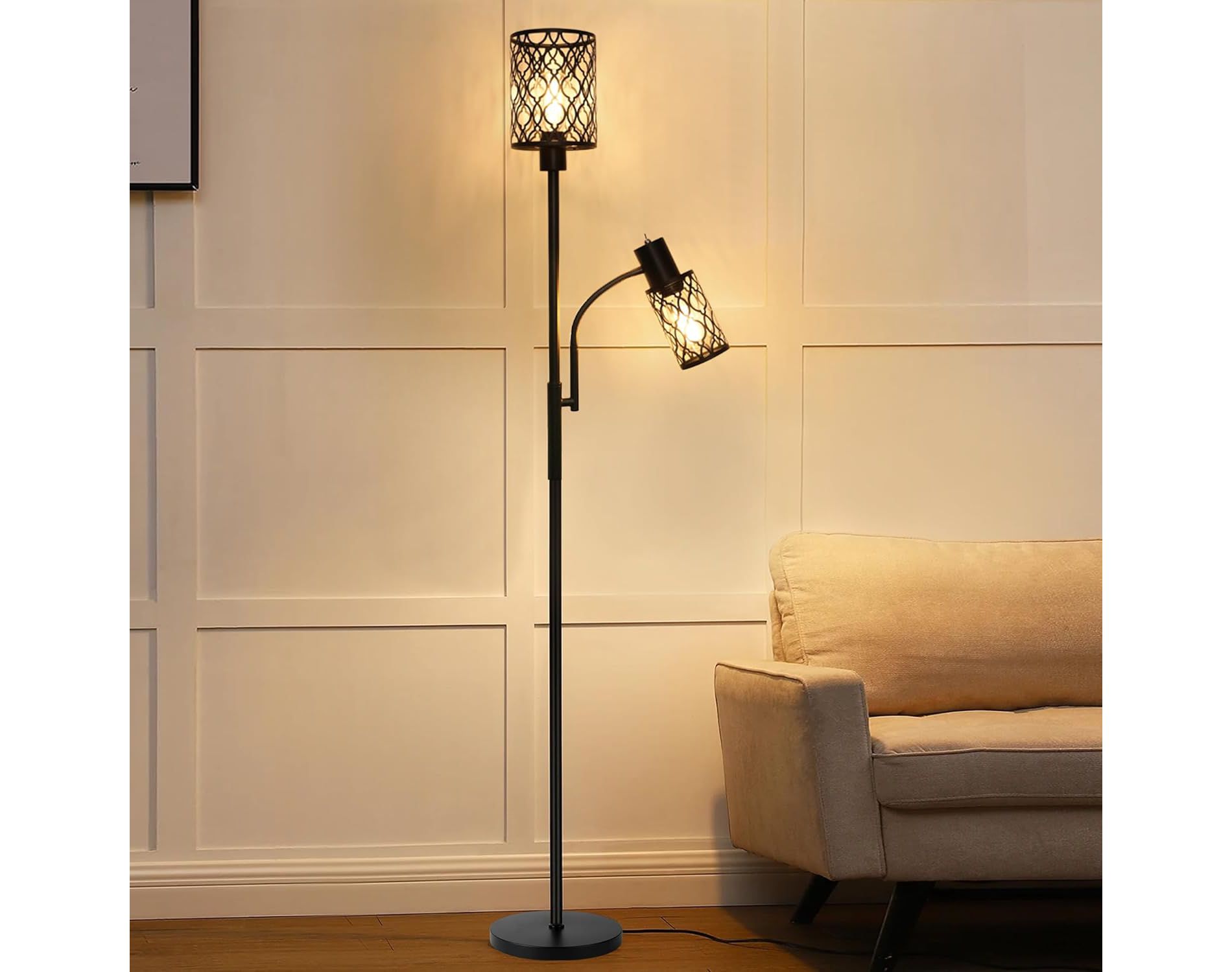 Aortzio 72"H Modern simple Metal Floor Lamps with Adjustable Reading Lamp