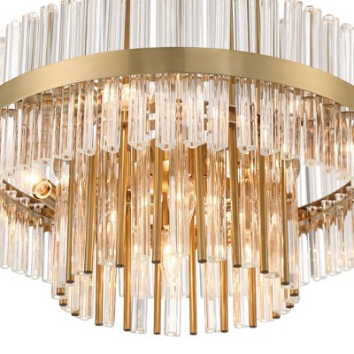 Soft Gold Crystal 8-Light 2-Tier Chandelier