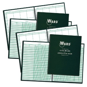 WARD® Combination 9-10 Week Class Record + 8 Period Lesson Plan Book, Pack of 2 - 1 of 3