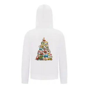 Everyday Kids Christmas Collection Construction Truck Tree Boys Zip up Hoodie – Holiday Sweatshirt - White - 1 of 1
