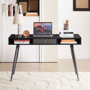 NicBex Mid Century Desk with USB Ports and Power Outlet,Writing Study Desk with Drawers,Home Office Desk for Bedroom,Studying Room - 1 of 4