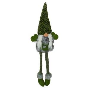 Northlight Dangling Legs Sitting Girl Gnome Christmas Figure - 23" - Black and Green - 1 of 4