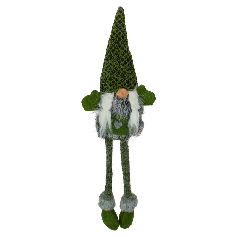 Northlight 23" Black and Dark Green Sitting Girl Gnome Christmas Tabletop Decoration, 1 of 5