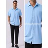 INSPIRE CHIC Men's Short Sleeve Button Down Casual Summer Hawaiian Beach Linen Shirts - 4 of 4