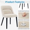 Dining Room Chairs Set of 2, Upholstered Linen Fabric Dining Chairs with Wood Legs, Modern Dining Chairs for Kitchen, Dining Room, Cafe, Living Room, - 3 of 4