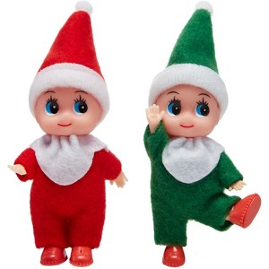 Joyfy Christmas Stocking Stuffer Poseable Tiny Elf Dolls – Interactive Christmas Decor - 1 of 4
