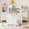 Twin Platform Bed with Storage Drawers, Solid Wood Frame and All-in-One Headboard Cabinet, Space-Saving Design - Baofuwish - 2 of 4